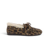Mocassin Toral Nahua moodeshop en cuir imprimé léopard avec doublure en fourrure de mouton et semelle en caoutchouc