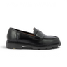 Mocassins Milano moodeshop en cuir de veau noir avec semelle crantée artisanale