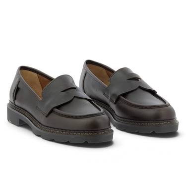 Mocassins artisanaux Milano en cuir de veau pull up couleur pecan par moodeshop avec semelle crantée