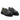 Mocassins penny loafer Kjore project en cuir de veau noir avec semelle crantée commando vendus par moodeshop