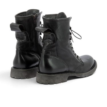 Boots à lacets Moma pour moodeshop en cuir vachetta couleur cioco avec semelle commando artisanale fabriquée en Italie