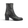 Bottines artisanales moodeshop Pantanetti en cuir noir avec talon bloc de 5 cm, fabriquées en Italie