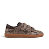 Sneaker Bronx bob-bie moodeshop en cuir motif serpent couleur stone olive avec fermeture à scratch et semelle gomme