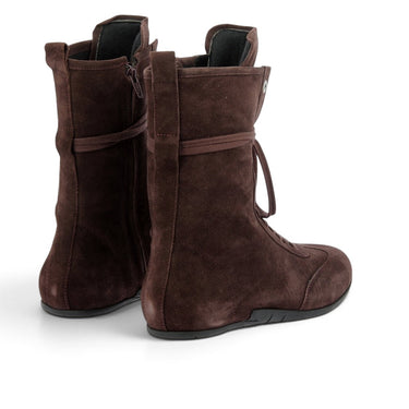Sneakers montantes Bronx pour moodeshop en daim bordeaux huilé avec lacets et fermeture éclair latérale